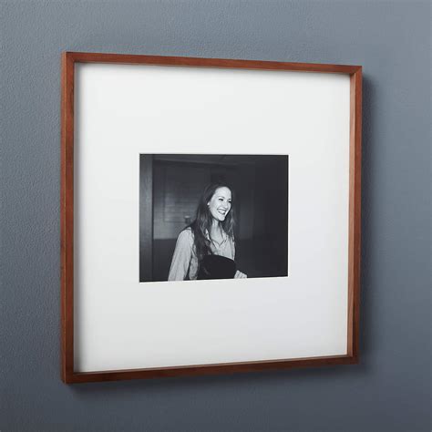 gallery walnut modern picture frame with white mat 8 x10 reviews cb2 canada