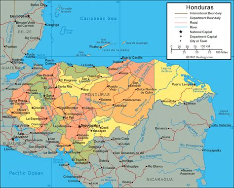 Mapa Cartográfico De Honduras Honduras