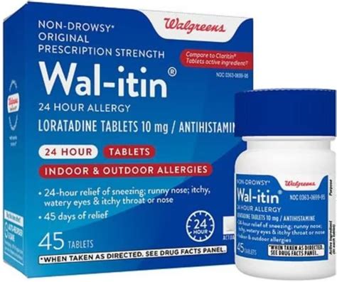 Amazon Walgreen Wal Itin Non Drownsy 24 Hour Allergy Indoor And