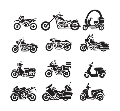 Motorcycle Icons Set Vector Illustration — Stock Vector © Bitontawan02