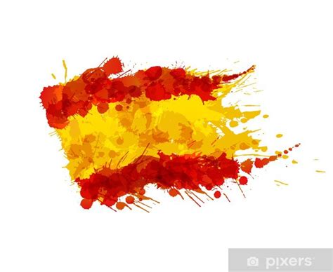 Königreich spanien / reino de españa. Fototapete Spanische Flagge von bunte Spritzer gemacht ...