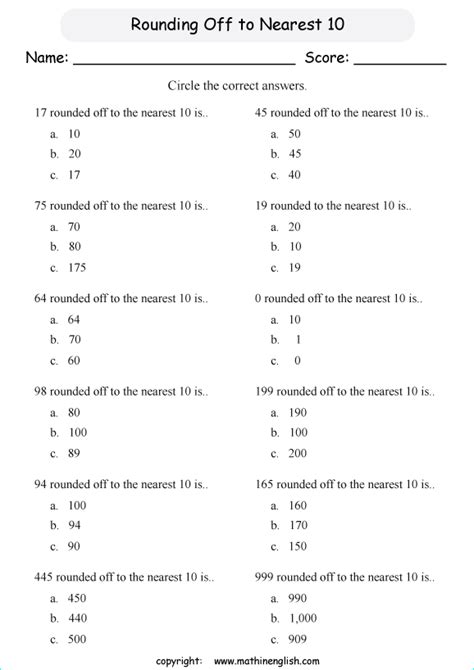 Answer These Multiple Choice Question Of Numbers Rounded Off To The 0