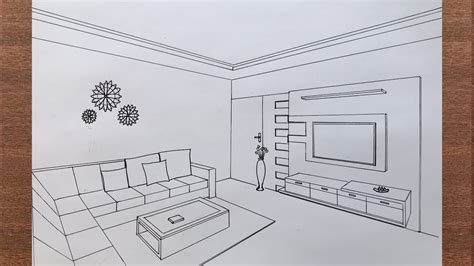 How To Draw A Living Room In 2 Point Perspective Step By Step For