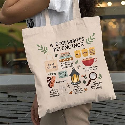 A Bookworms Belongings Book Lovers Reading Tote Bag Teeholly
