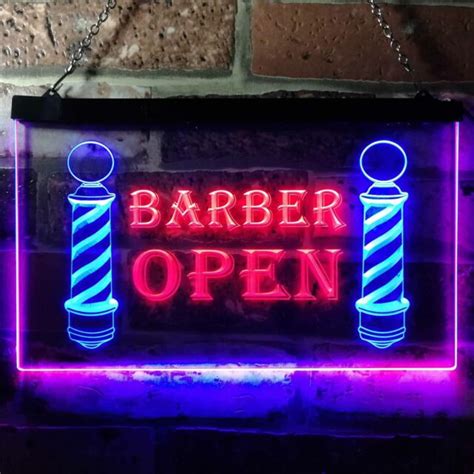 Open Barber Walk Ins Welcome Bar Dual Color Led Neon Sign St6 I0044 Ebay