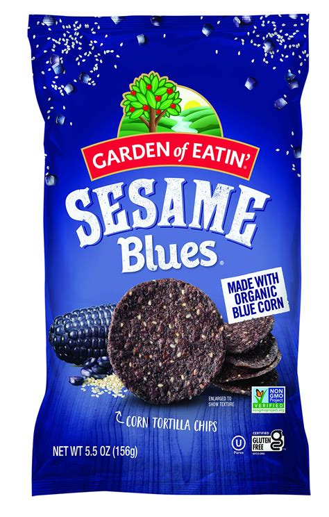 garden of eatin tortilla chips sesame blues 5 5 oz pack of 12 sesame blue corn bb 02 25