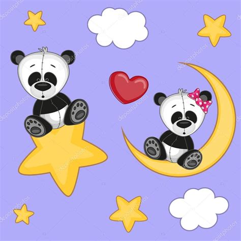 Valentine Card With Lovers Pandas Premium Vector In Adobe Illustrator