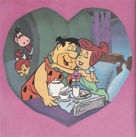 Fred And Wilma Romantic Classic Cartoon Characters Flintstones Old