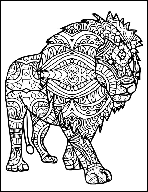 coloriage mandala  coloriage mandala animaux lion à imprimer