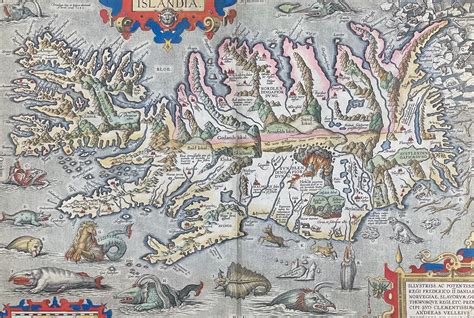at auction abraham ortelius ortelius pub 1595 map of the sea monster map of iceland