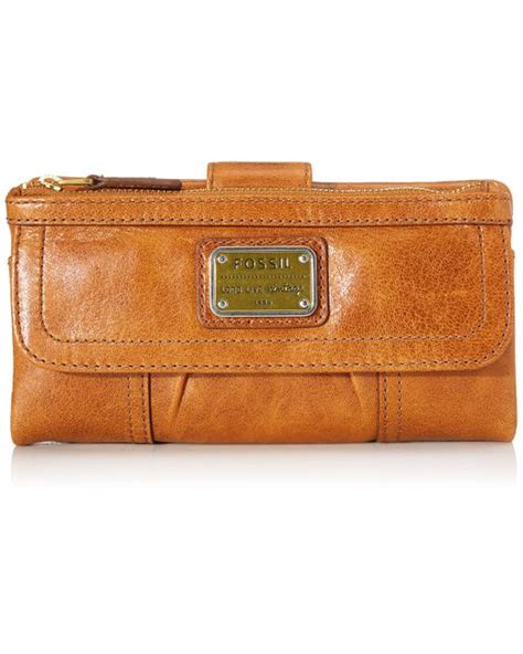 Fossil Emory Leather Wallet Clutch In Black Lyst