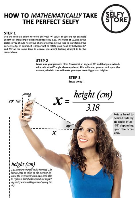 How To Mathematically Take The Perfect Selfie Infographic