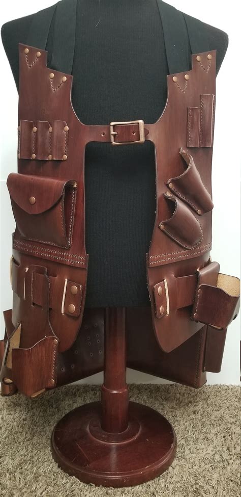 handmade leather tool vest customized leather tool vest etsy