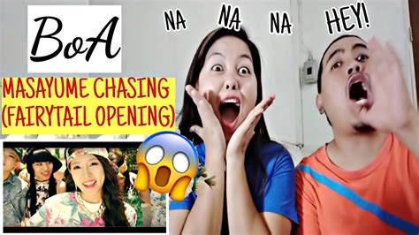 filipino couple first time to react boa masayume chasing fairytail opening reaction youtube