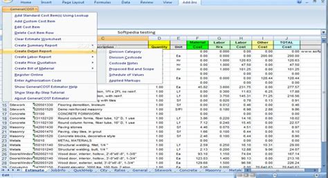 Generalcost Estimator For Excel Construction Cost Estimator