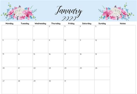 Cute January 2020 Calendar 2020 Calendar Template Calendar