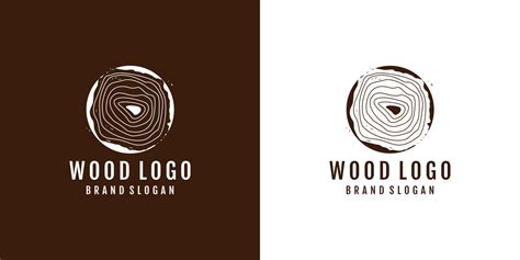 Wood Logo Design With Creative Element Concept Premium Vector 10003799