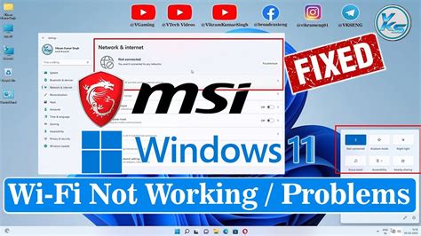 How To Fix Msi Wi Fi Not Working On Windows 11 Youtube