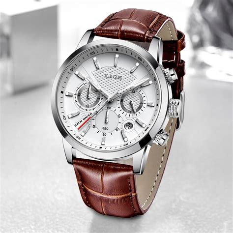 Watches Mens Lige Top Brand Luxury Casual Leather Quartz Men S