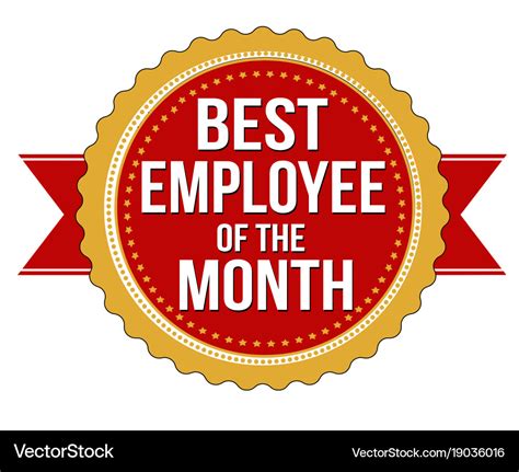 Employee Of The Month Label Or Stamp Royalty Free Vector