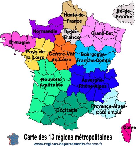 Nouvelles Régions Françaises Liste Et Carte