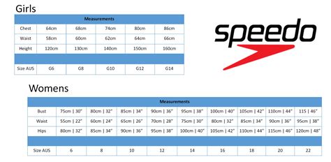 Swimsuit Size Conversion Chart