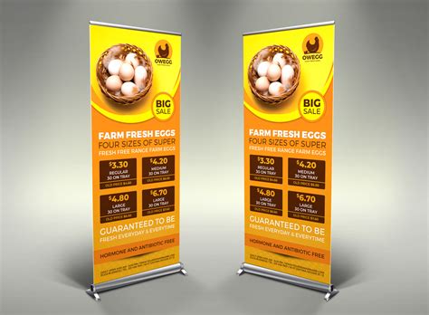 Farm Fresh Eggs Signage Banner Roll Up Template By Owpictures On Dribbble