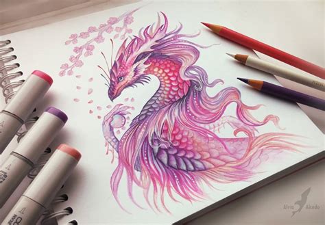 Dragon Color Pencil Drawing By Alvia Alcedo 4