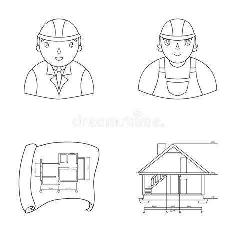 Engineer Constructor Construction Worker Site Plan Technical Drawing