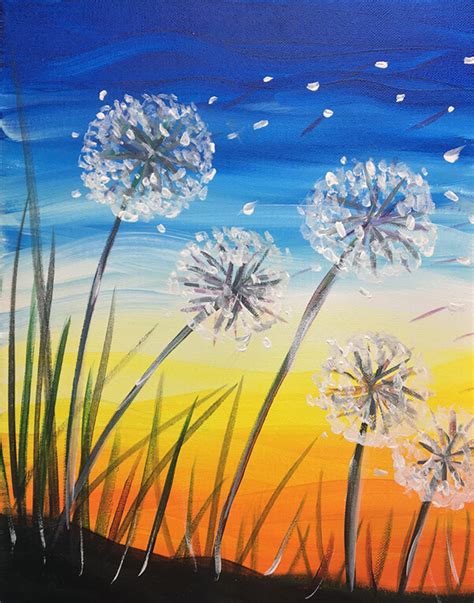 Dandelions Painting Party With The Paint Sesh