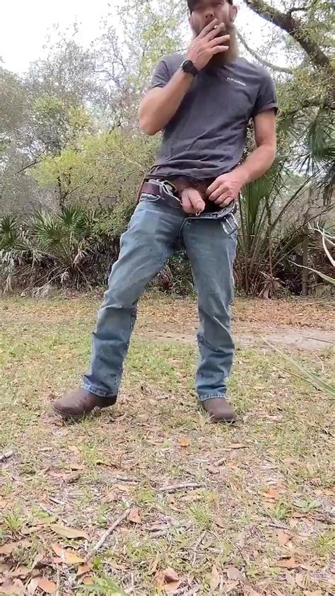 Redneck Cock Gay Daddy Taking A Piss Outside 25