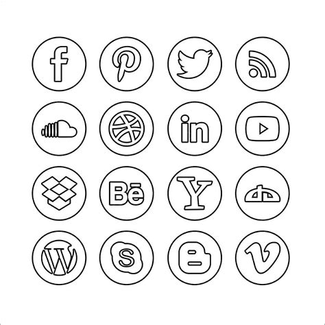 Social Media Icons Set Vector Png Sociales Medios De Comunicación
