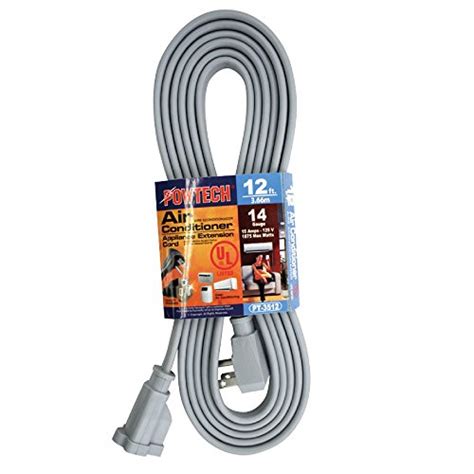Electric extension cord 12/3 12 gauge 3 plug heavy duty out/indoor 50 ft 100 ft. POWTECH Heavy duty 12 FT Air Conditioner and Major ...