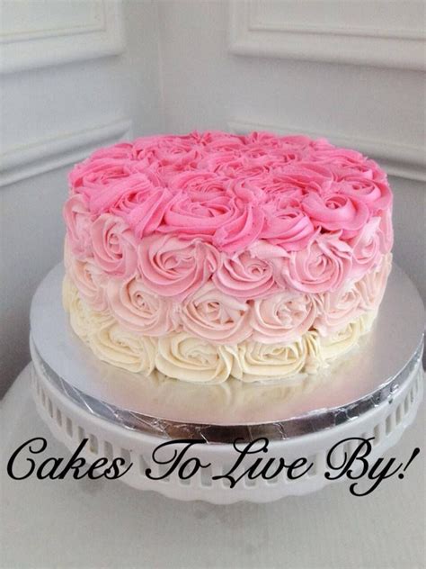 Pink Ombre Rose Cake Cakes To Live By Pinterest
