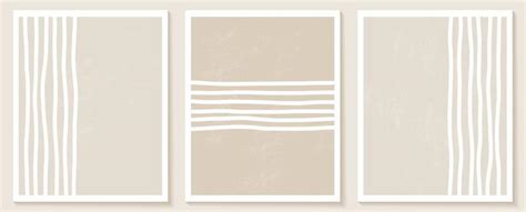 Contemporary Templates With Abstract Shapes And Line In Nude Colors