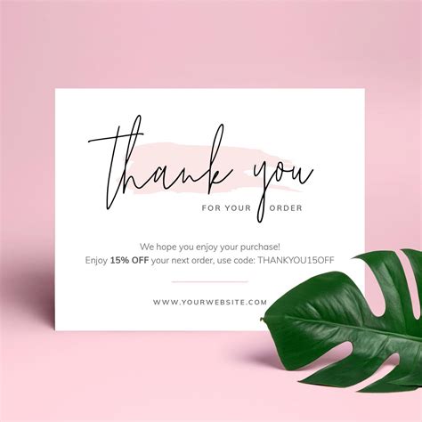 Thank you for your purchase cards. Business Thank You Card Template Editable Thank You for Order | Etsy in 2020 | Thank you card ...