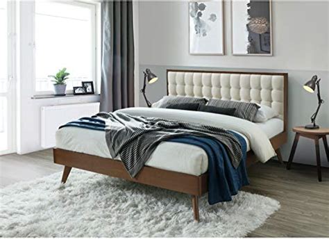 Dg Casa Soloman Mid Century Modern Upholstered Platform Bed Frame With