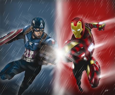 Captain America And Iron Man Artwork 5k Hd Superheroes 4k Wallpapers