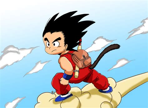 Fanart Kid Goku On Nimbus Cloud Dbz