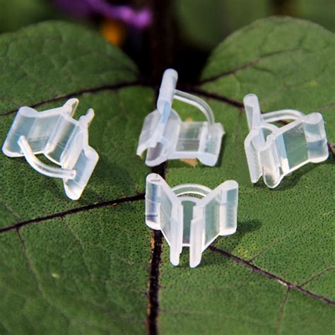100pcspack Mini Transparent Plastic Grafting Clips For Garden