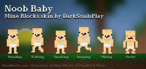 Mine Blocks Noob Baby Skin By Darksoulsplay