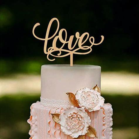 Romantic Love Rustic Wedding Cake Toppers Vintage Beautiful Wood