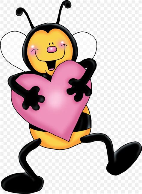 Bee Heart Cartoon Valentines Day Clip Art Png 877x1200px Bee