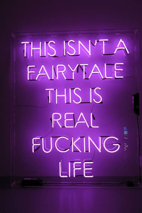 Inspirational Quotes Neon Lights Purple Wallpaper Purple Aesthetic