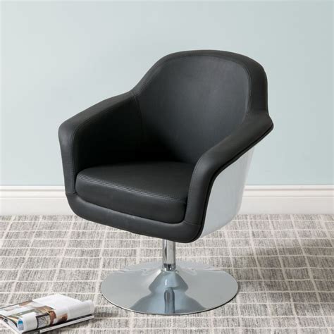 Corliving Mod Modern Bonded Leather Accent Chair Black And White The