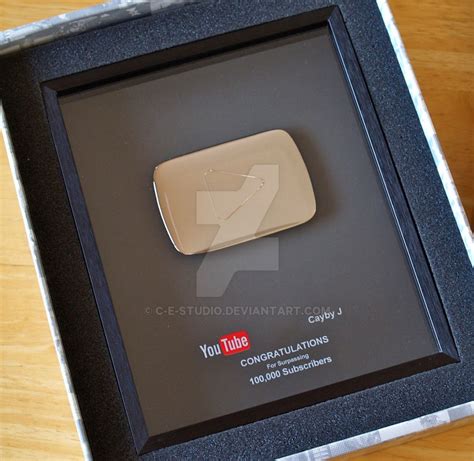My Youtube Play Button Plaque Award By C E Studio On