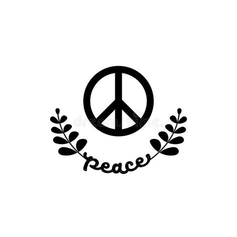 Peace Symbol Vector Illustration Black And White Stock Illustration