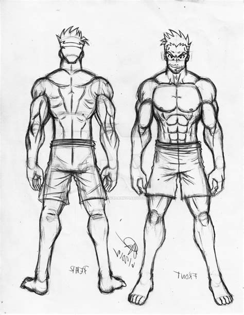 How To Draw Anime Body Male Easy Anime Body Male Muscular Draw Step
