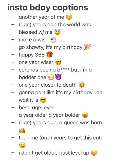 ⚡️insta Birthday Captions ⚡️ Instagram Quotes Clever Captions For