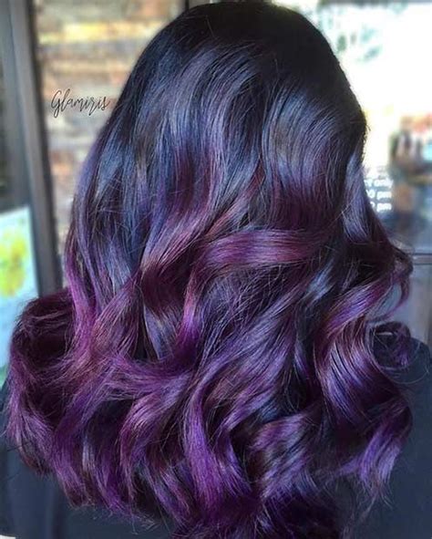 41 Bold And Trendy Dark Purple Hair Color Ideas Page 2 Of 2 Stayglam Dark Purple Hair